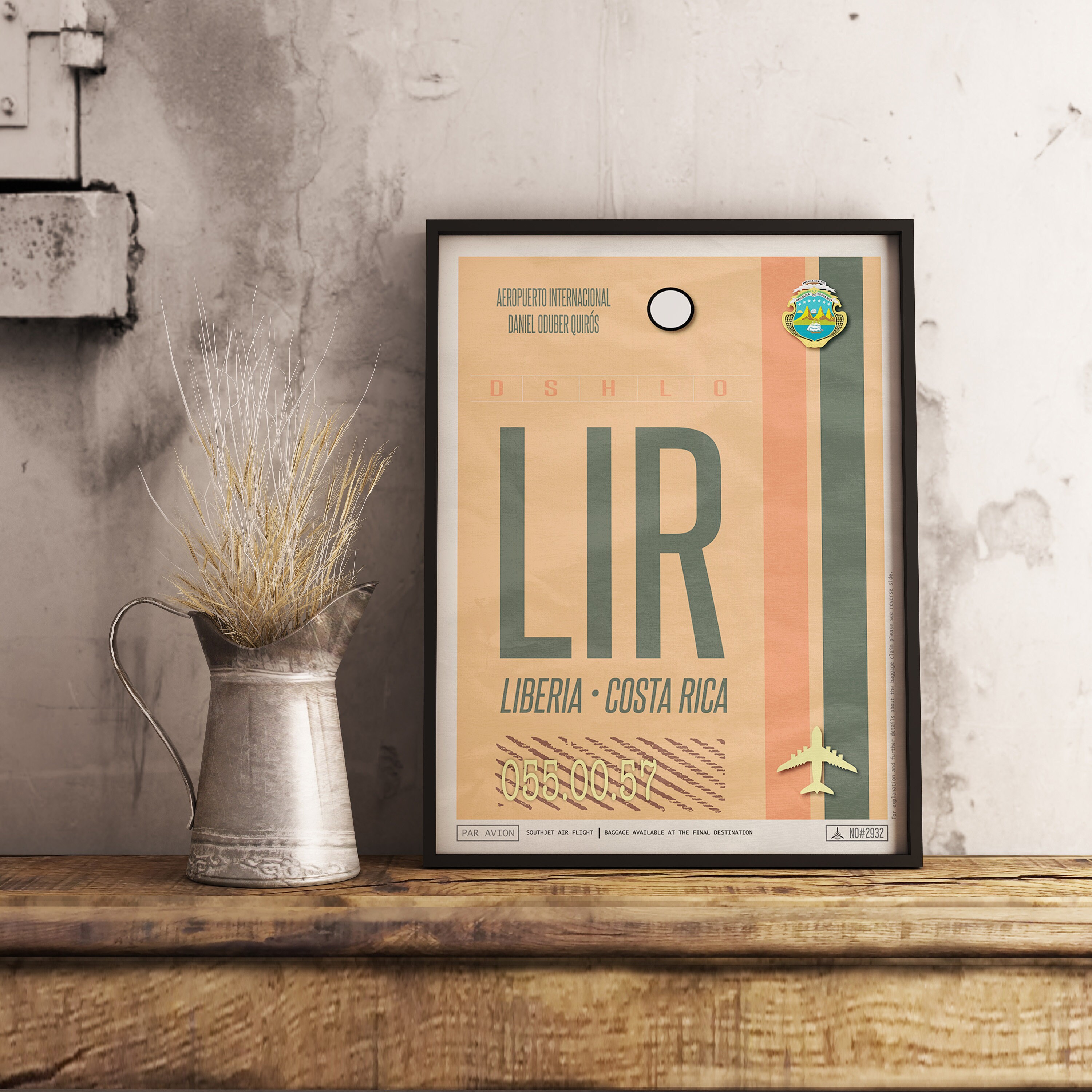 Liberia Airport Code Costa Rica Travel Poster Liberia Etsy