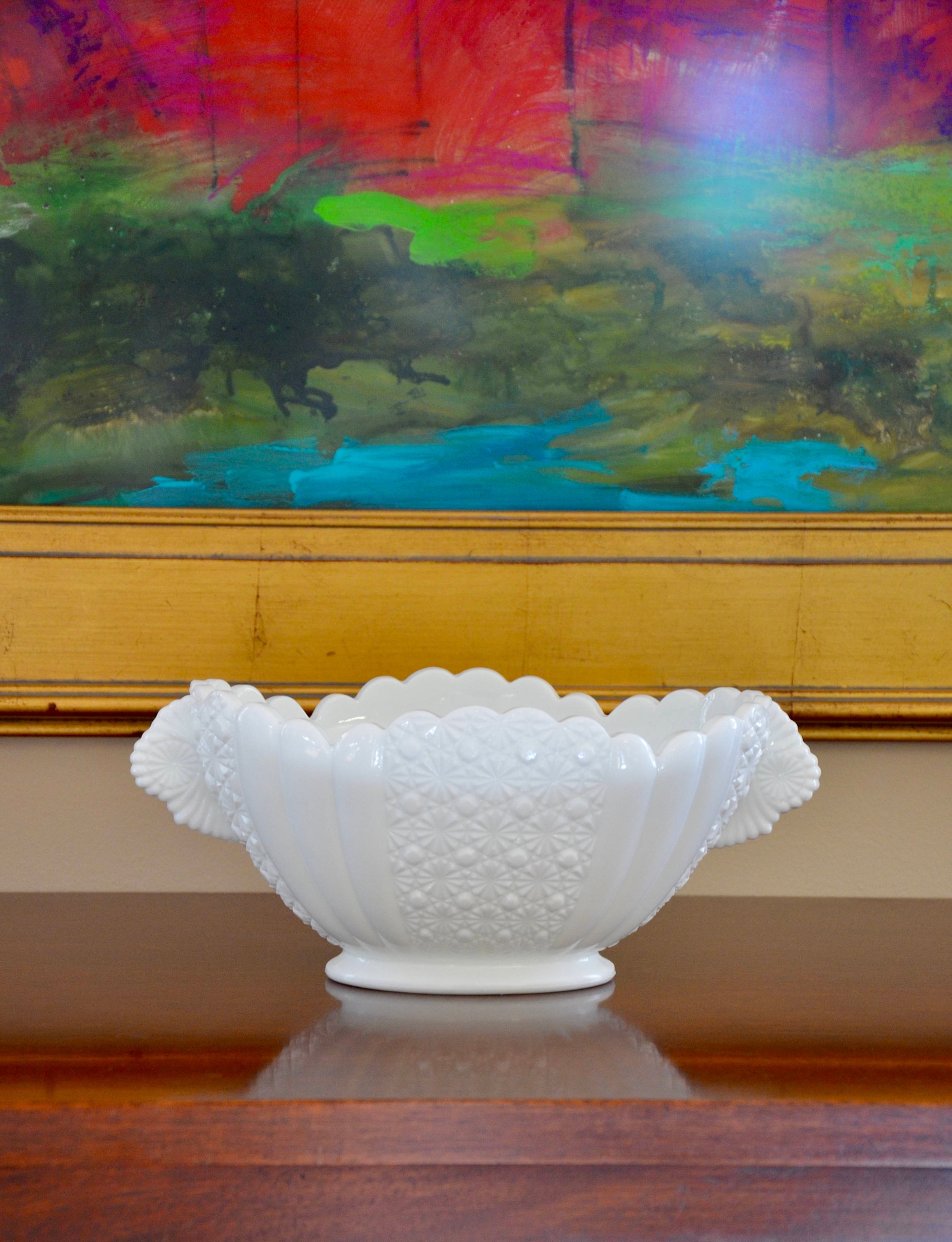 Fenton Daisy Button Milk Glass Bowl Milk Glass Vintage Milk Etsy