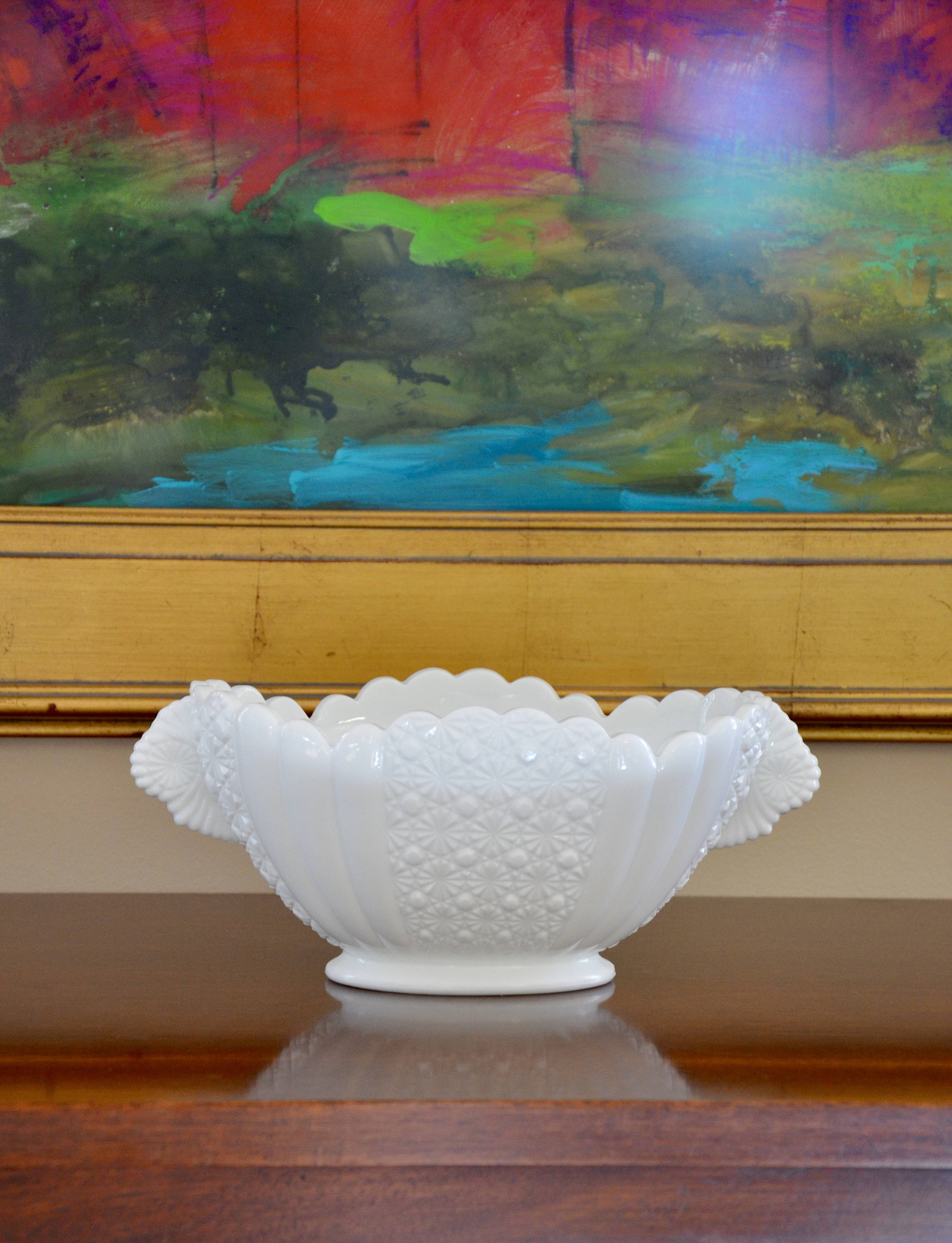 Fenton Daisy Button Milk Glass Bowl Milk Glass Vintage Milk Etsy