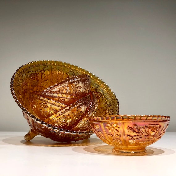 Carnival Glass Serving Set Dinnerware Sets Home & Living