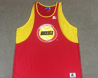 VTG Starter Houston Rockets Basketball Jersey Red/Yellow Adult XL 90s