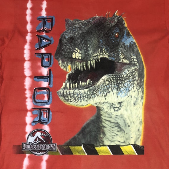 ジュラシックパーク 3 Tシャツ XL VTG ジュラシック パーク III ラプター グラフィック Tシャツ オレンジ