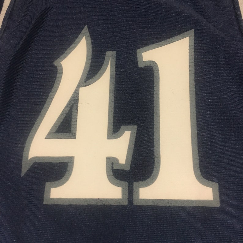 VTG Dodger James Posey Xavier Musketeers Basketball Jersey #41 Navy Blue Youth M