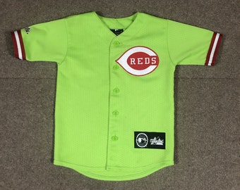 VTG Majestic Cincinnati Reds Jersey Blank Neon Green Preschool L Size 7 Youth Etsy