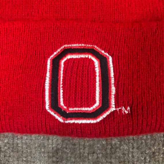 VTG Ohio State Buckeyes Knit/Winter Hat Red 90s N… - image 2