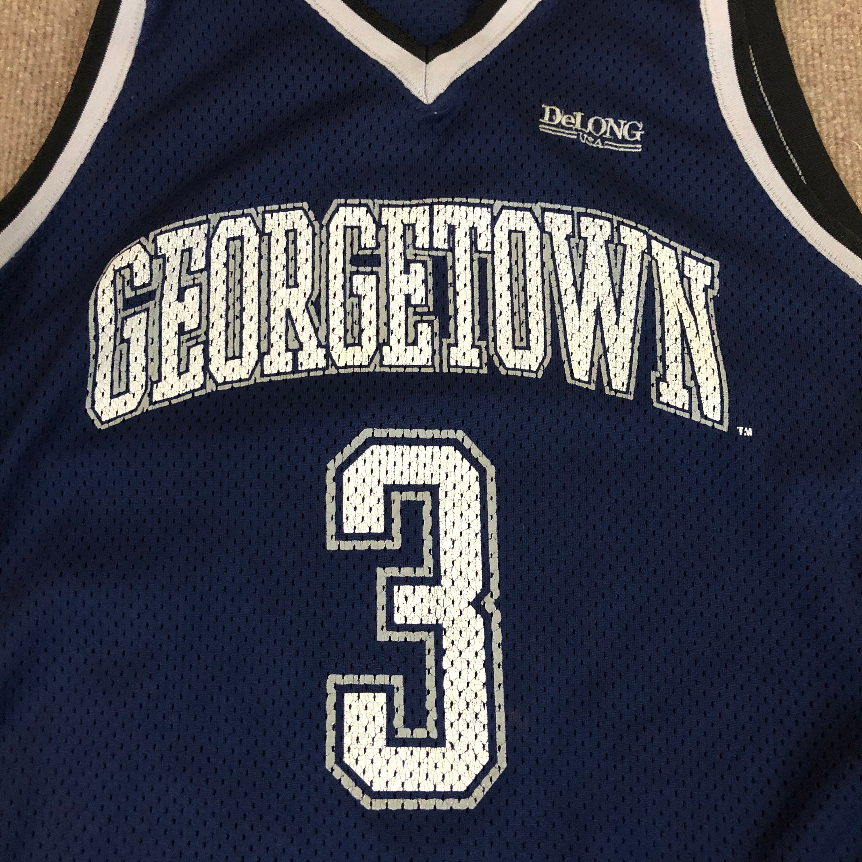 VTG Delong Authentics Allen Iverson Georgetown Hoyas Jersey #3