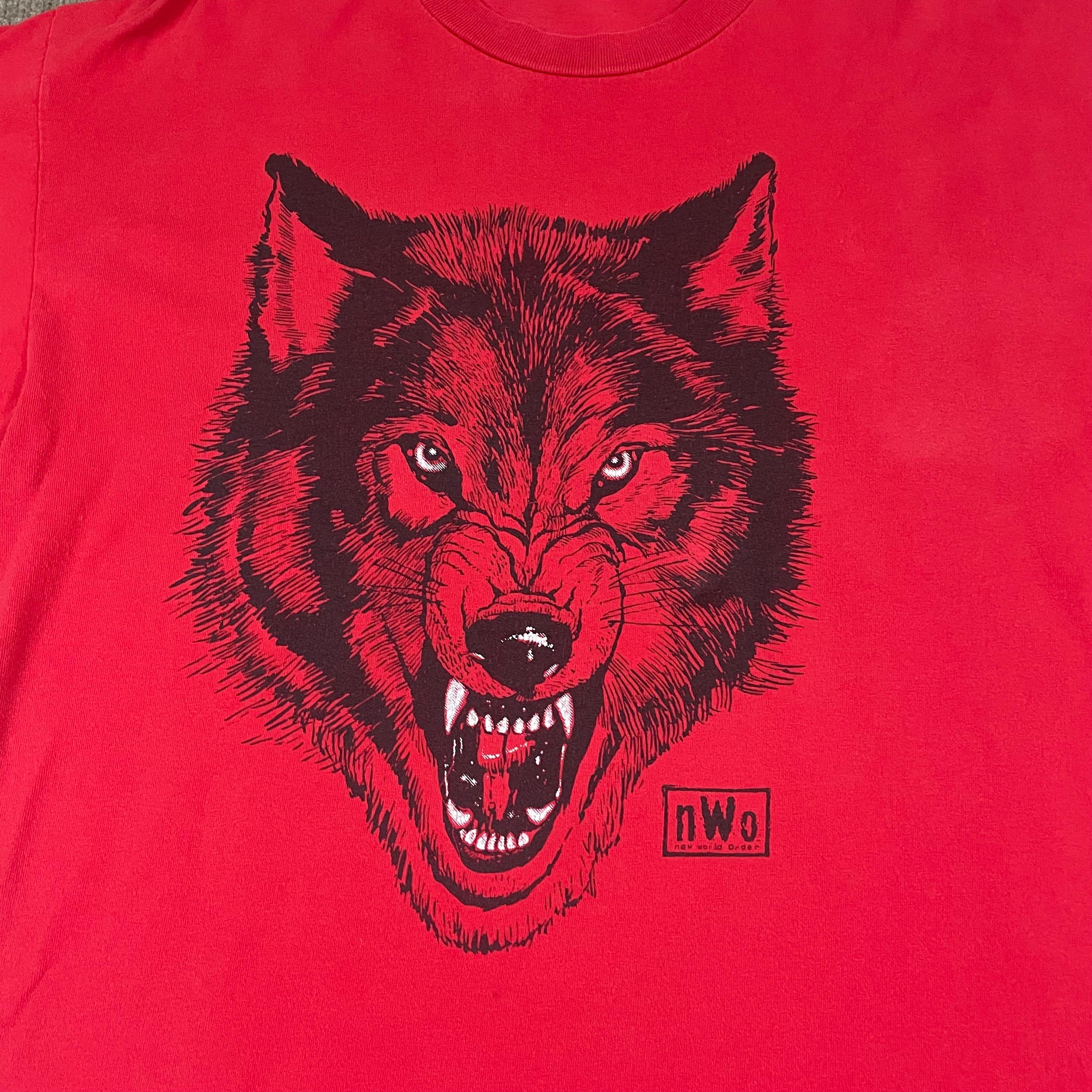 KMY-WOLF” Distressed T-shirt カミヤ KAMIYA “KMY-WOLF” Distressed Tee （RED） -FASCINATE