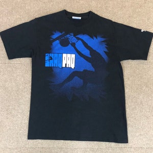 VTG Reebok Shaq Paq Shaquille O&#39;Neal T-Shirt Schwarz Erwachsene große Shaqpaq 90er Jahre