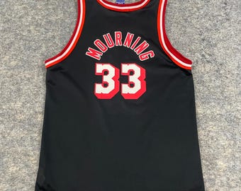 VTG Champion Alonzo Mourning Miami Heat Jersey #33 Black Youth L