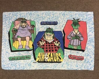 VTG Disney Dinosaurs TV Show Pillow Case 18" x 29" Jim Henson Sinclair