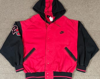 VTG Nike Air Jordan Button Up Kapuzenpullover Sweatshirt Hoodie Erwachsene Medium OG Flug