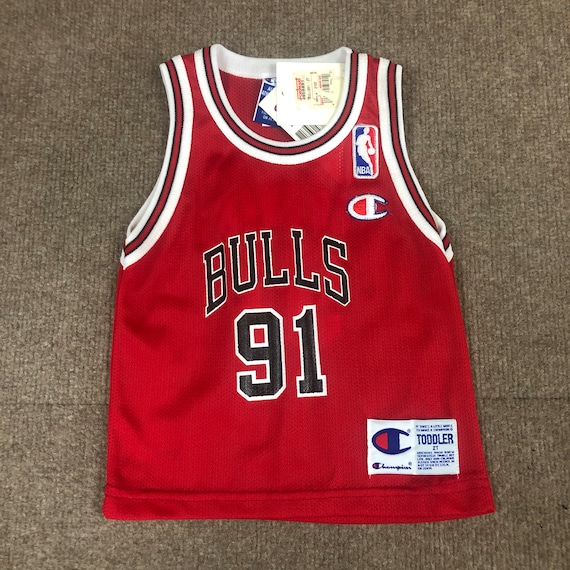 VTG Champion Dennis Rodman Chicago Bulls Jersey 91 Red 