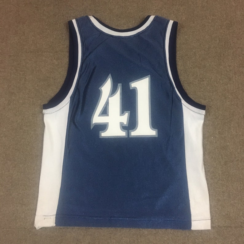 VTG Dodger James Posey Xavier Musketeers Basketball Jersey #41 Navy Blue Youth M