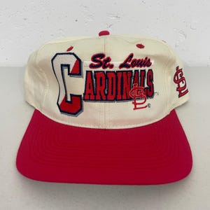 VTG New Era St Louis Cardinals Snapback Hat Cap Script Logo Red/Cream NWT Flaws