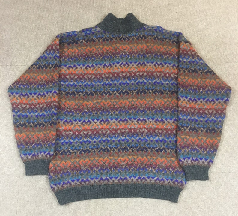 VTG The Territory Ahead 3 Button Pullover Multicolor Alpaca Sweater Adult Large