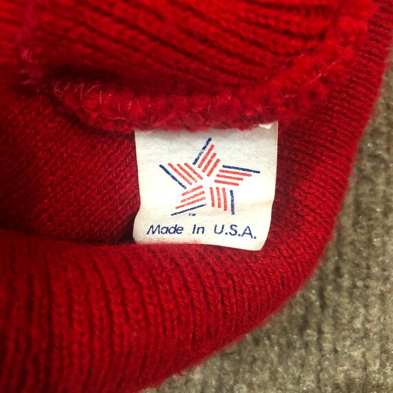 VTG Ohio State Buckeyes Knit/Winter Hat Red 90s N… - image 4
