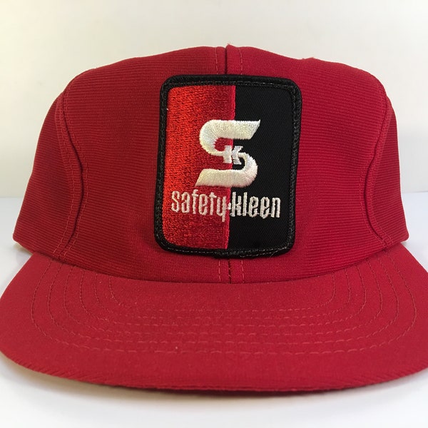 VTG Safety Kleen Patch Trucker Snapback Red 70s/80s Enviromental Waste