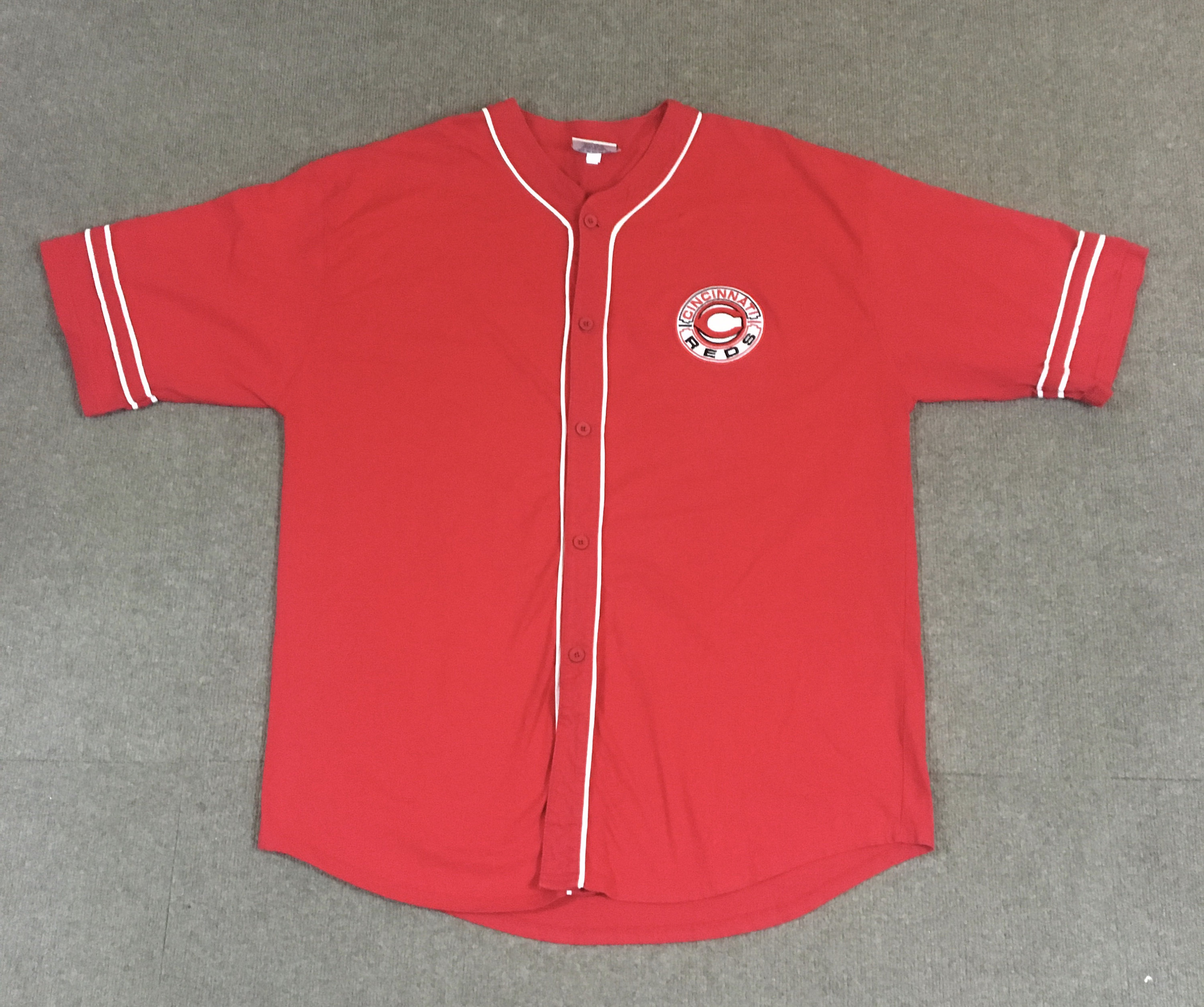 cincinnati reds pinstripe jersey