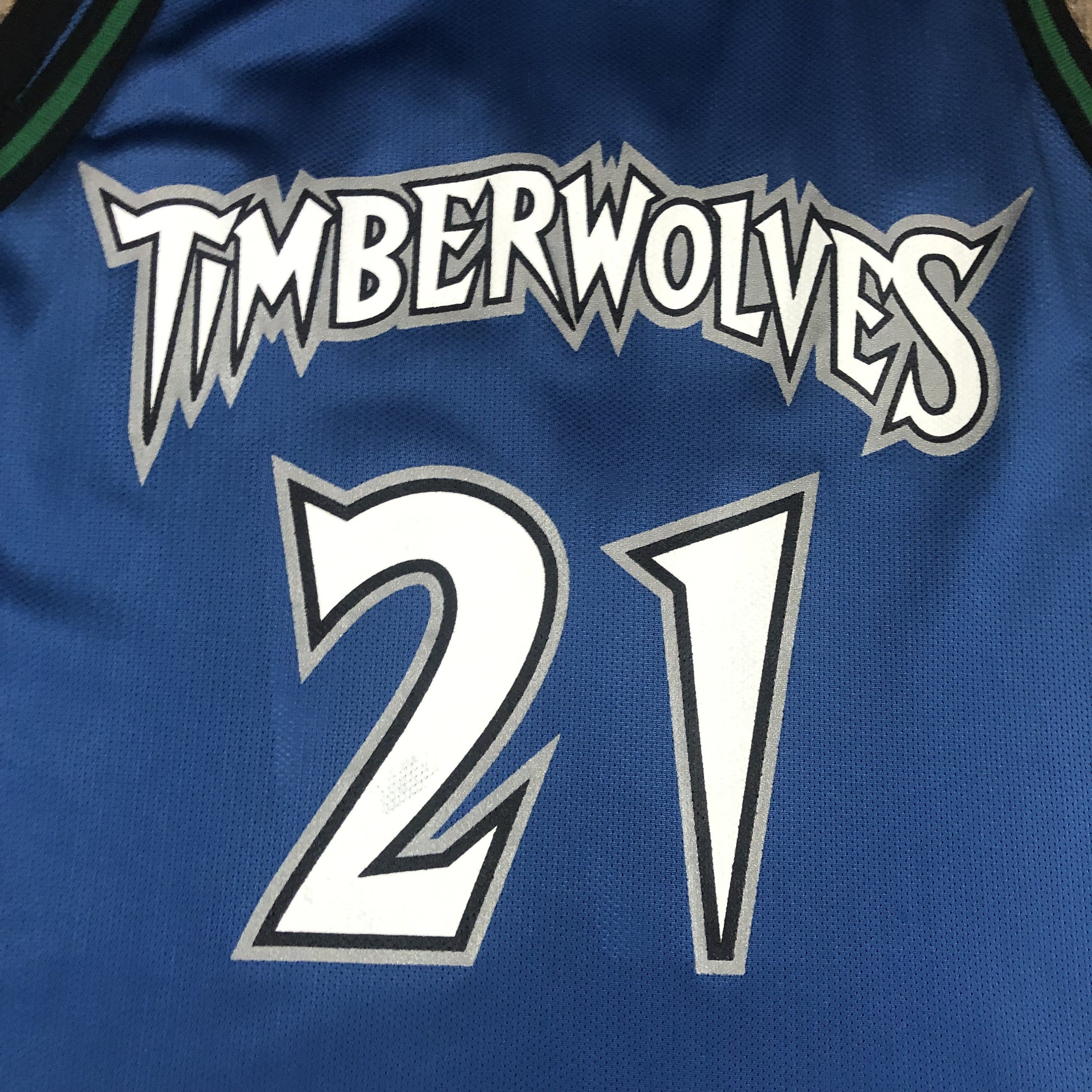 NBA #21 KEVIN GARNETT MINNESOTA TIMBERWOLVES SHIRT CHAMPION JERSEY SIZE XL  48