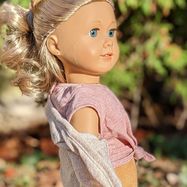 Handmade 18" Doll Clothes - Front Knot T-Shirt