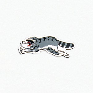 British Motorcycle Raccoon Sticker (Left Facing)