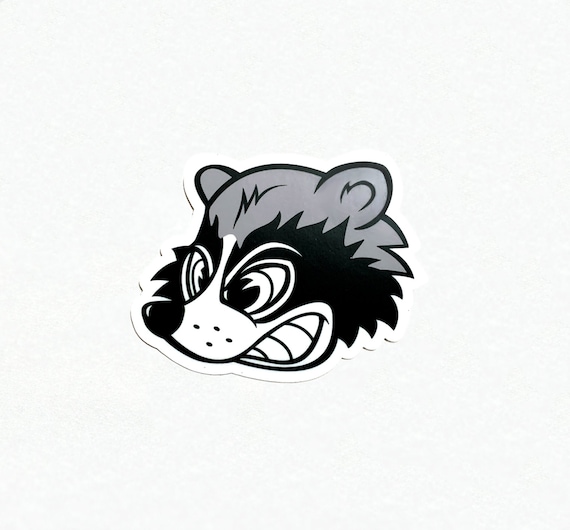 Wild Racing Raccoon Sticker