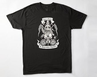 Motorcycle Raccoon Deity T-shirt