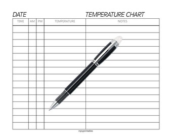 Temperature LogPrintableHealth TrackerDaily JournalUS | Etsy