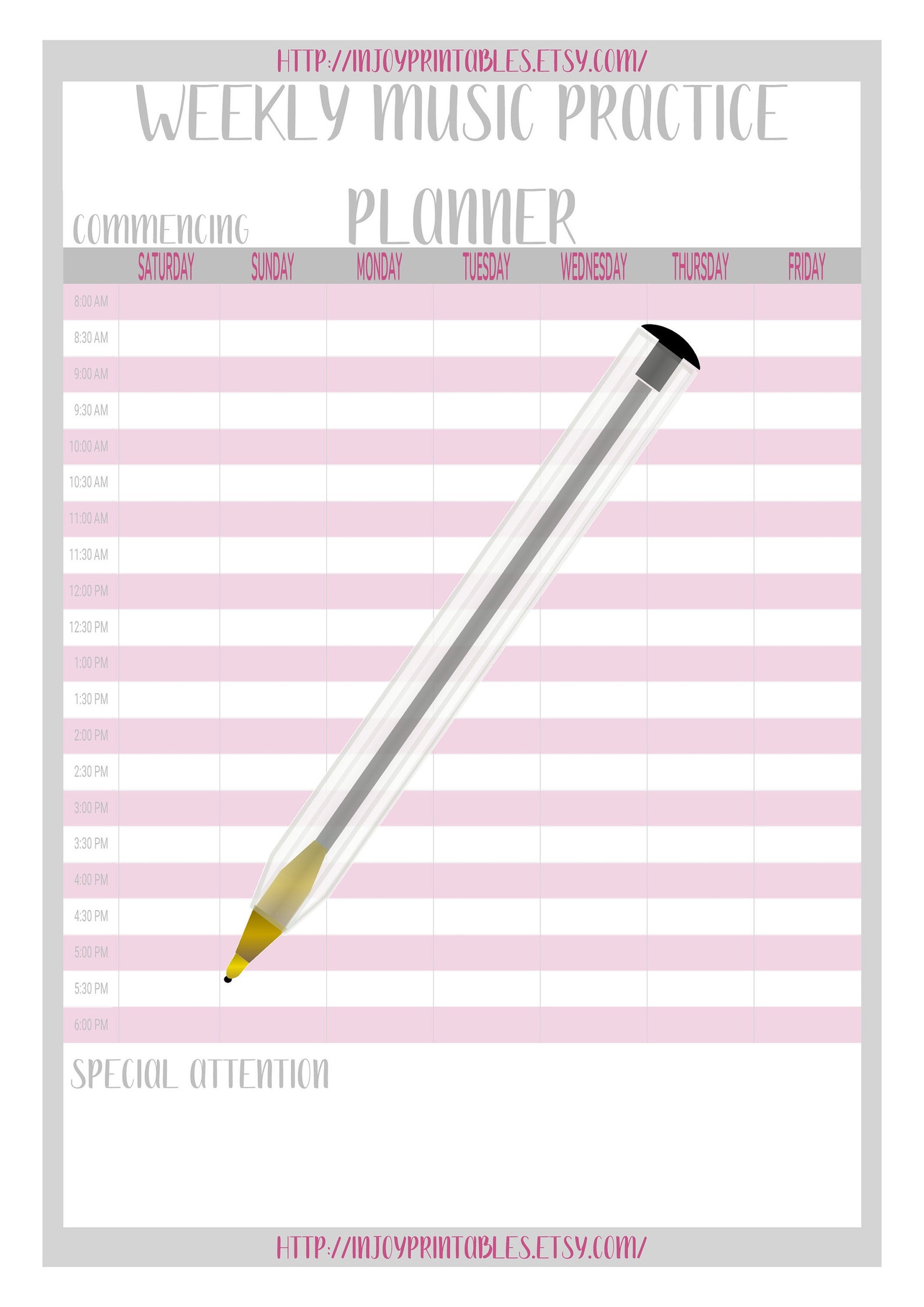 Music practice planner Music practice printable JPG's Etsy