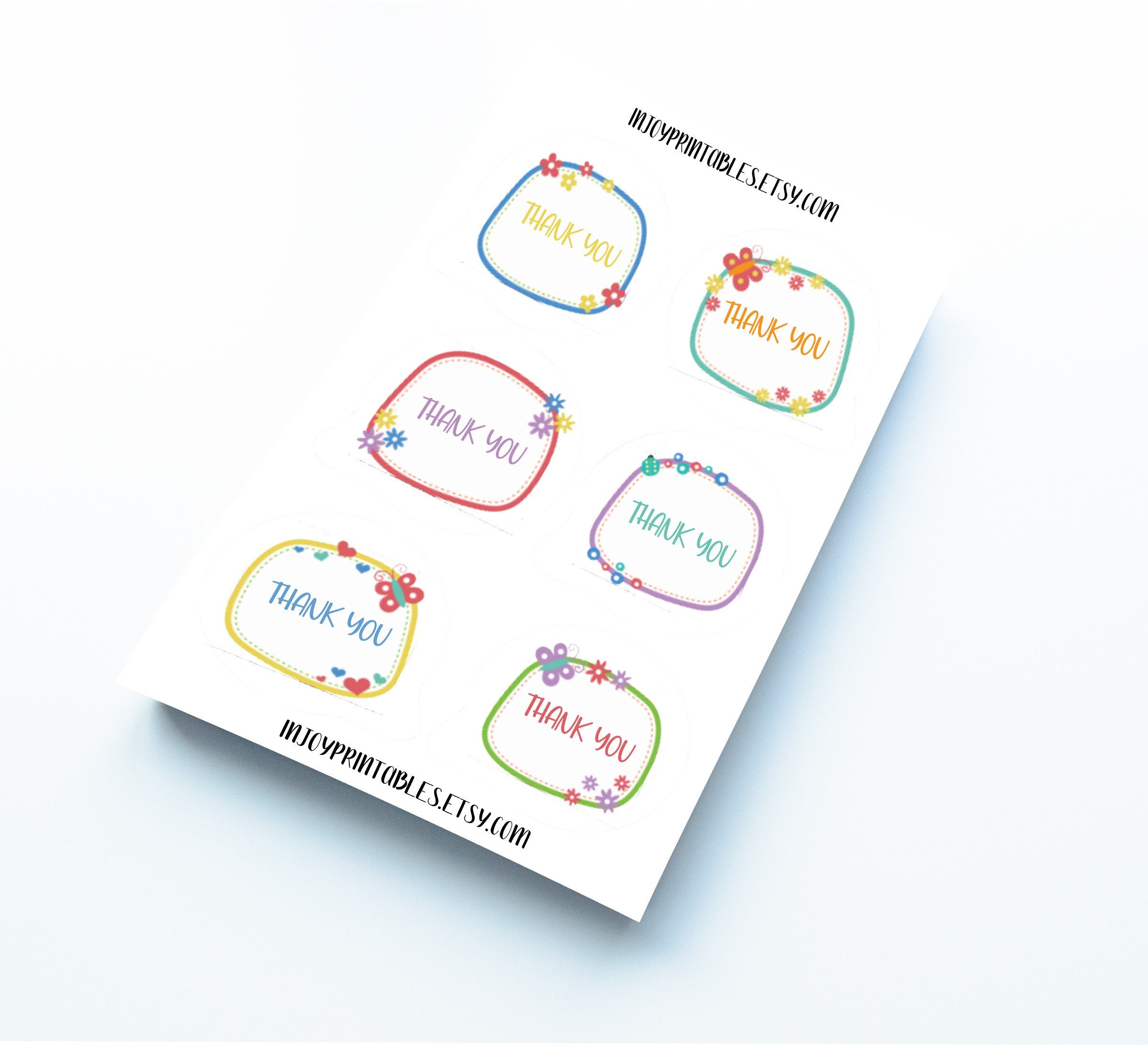 thank you stickers jpg png printable printable stickers etsy