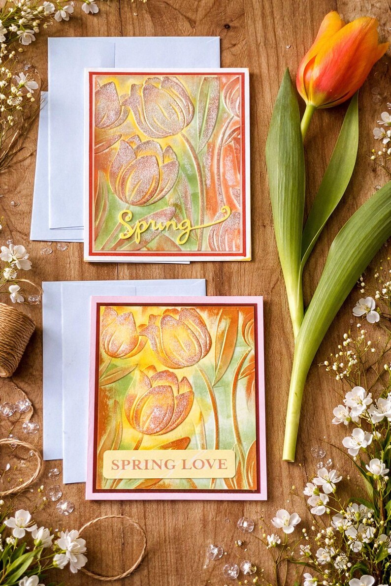 Handmade Spring Flower Card – Embossed Floral Greeting Card – Blank ...
