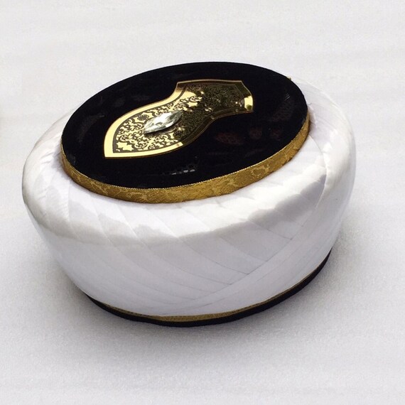 Turkish White Sarik Nalain Cap qadri 