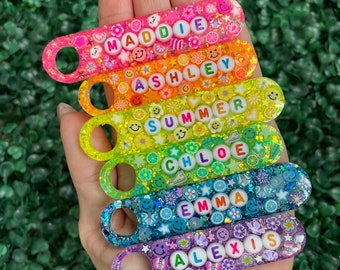 Personalized Stanley Resin Name Plate | Custom Tumbler Tag | Quencher H2.0 Accessory | Stanley Topper | Stocking Stuffer