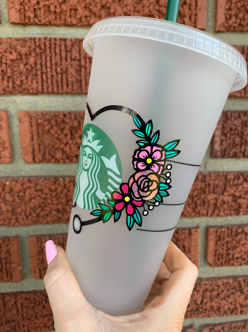 Nurse Starbucks Cold Cup Nurse Fuel Stethoscope Etsy