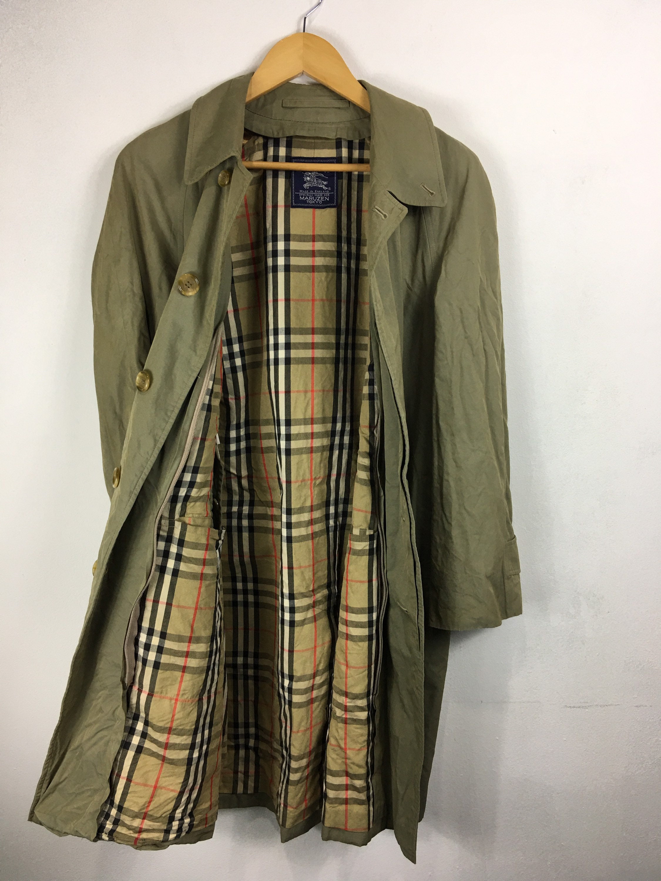 90s Vintage Burberrys Trench Coat Nova Check Inside Jacket - Etsy