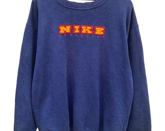 Verblasstes Vintage-Sweatshirt mit großem Nike-Logo und Stickerei