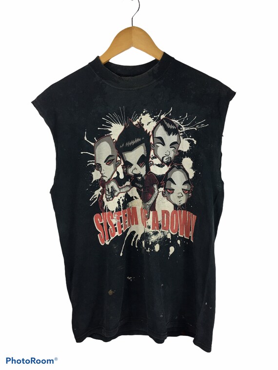 Vintage System Of A Down Distressed band Cut Off A