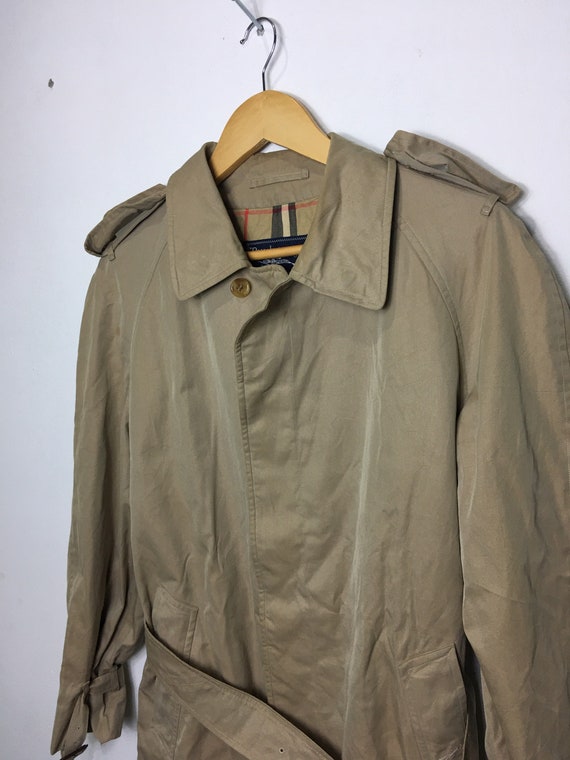 Vintage 90s Burberrys Trench Coat Nova Check Inside D… - Gem