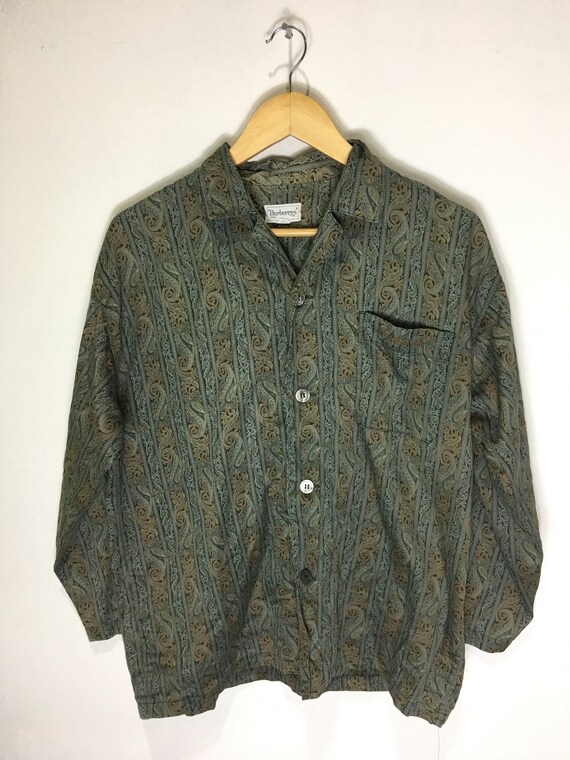 Vintage 90s Burberrys paisley pyjamas shirt