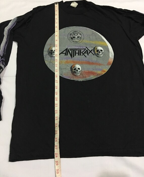 Rare Vintage Anthrax Tour 1990 long sleve band sh… - image 9