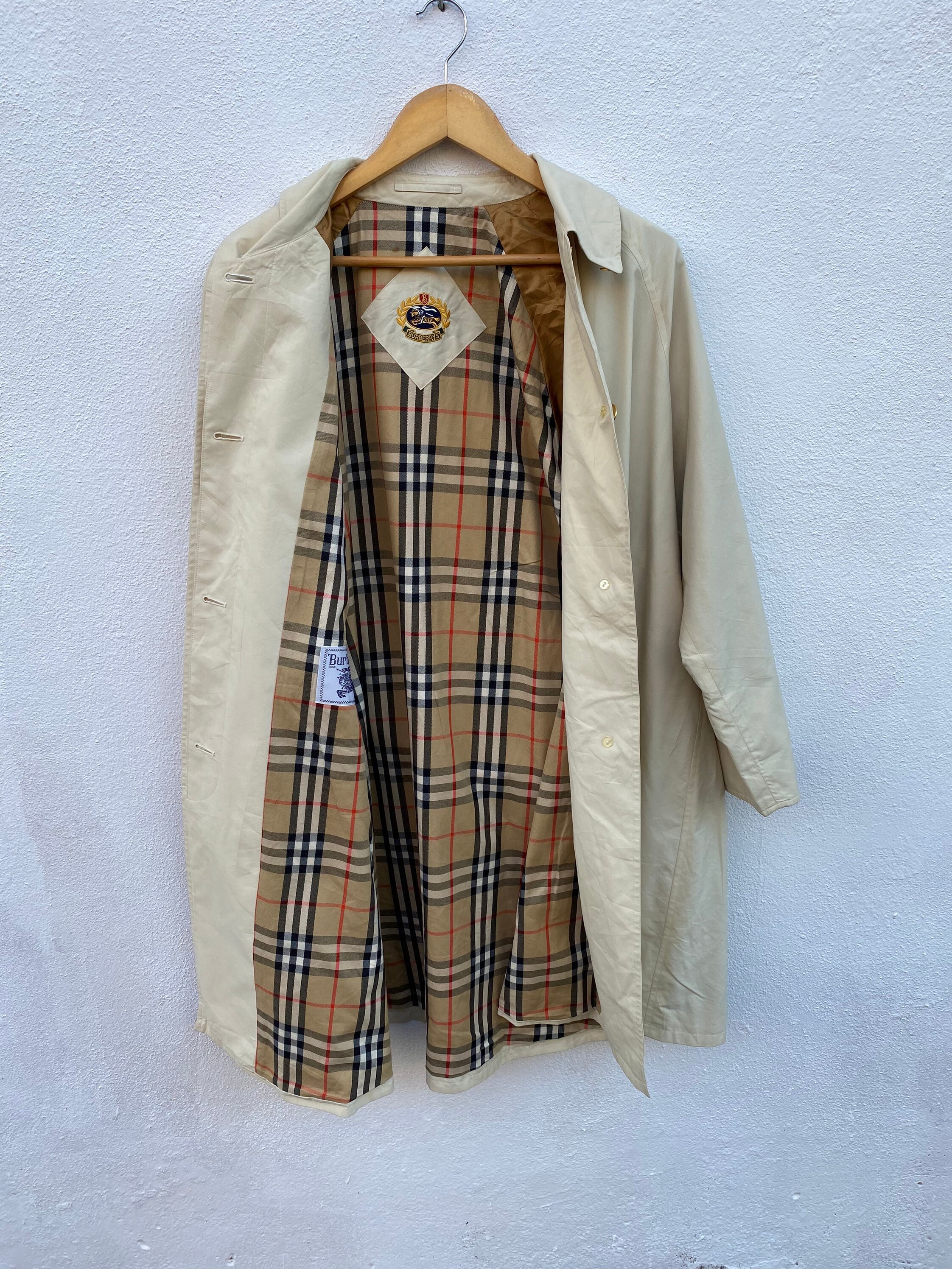 Vintage Burberrys Trench Coat Nova Check Inside Jacket Etsy UK