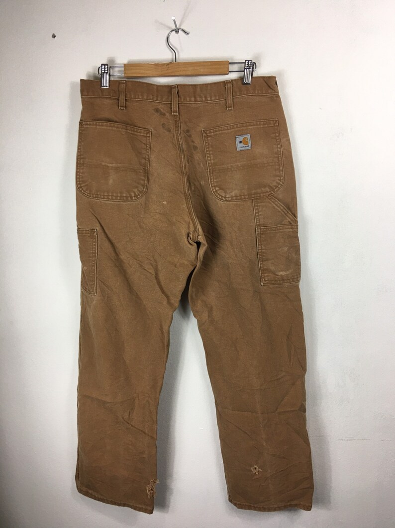 Vintage Carhartt Brown Duck Carpenter Pants Canvass Workwear | Etsy