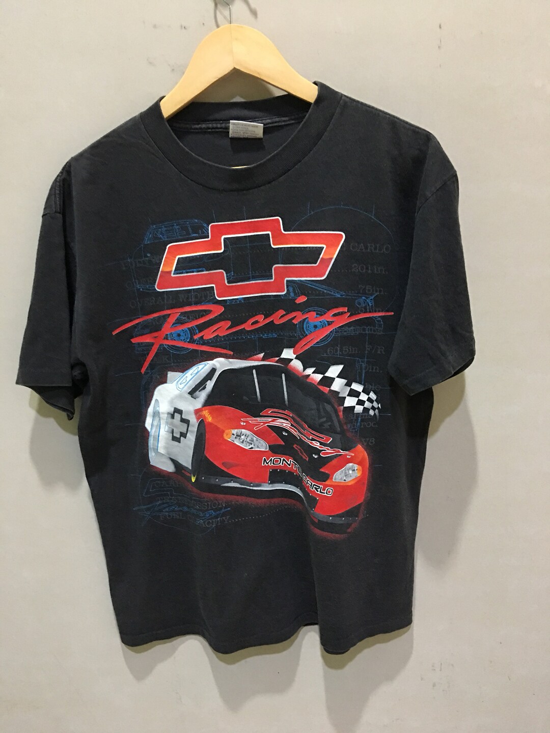 T-shirt Vintage Années 90 Carnes Racing Monte Carlo - Taille XL - Occasion