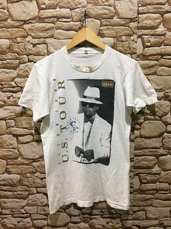 Vintage 80s elton john us tour 1988 shirt - image 1