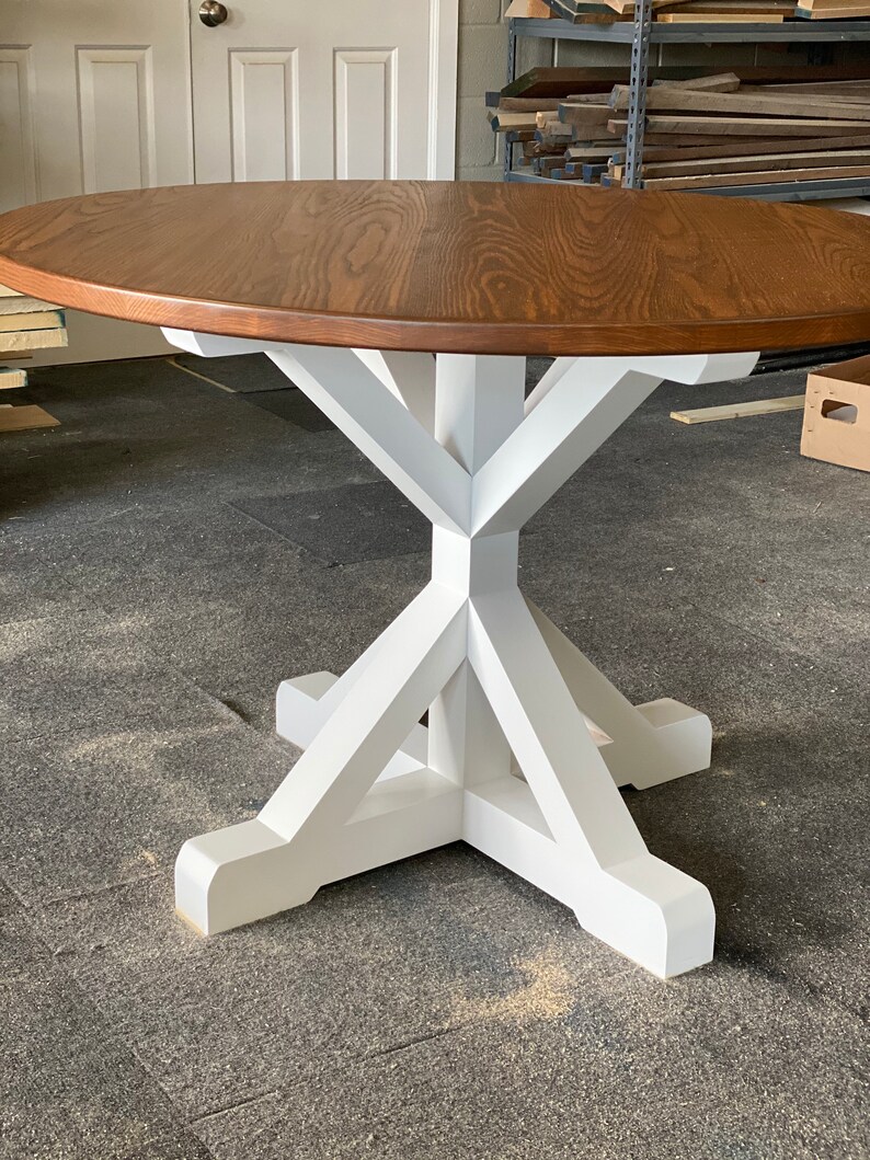 Round Kitchen Table Rustic Table Farmhouse Table Wood | Etsy