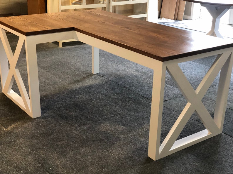 Diy L Shaped Farmhouse Desk Plans / Farmhouse X Desk Ana White Need