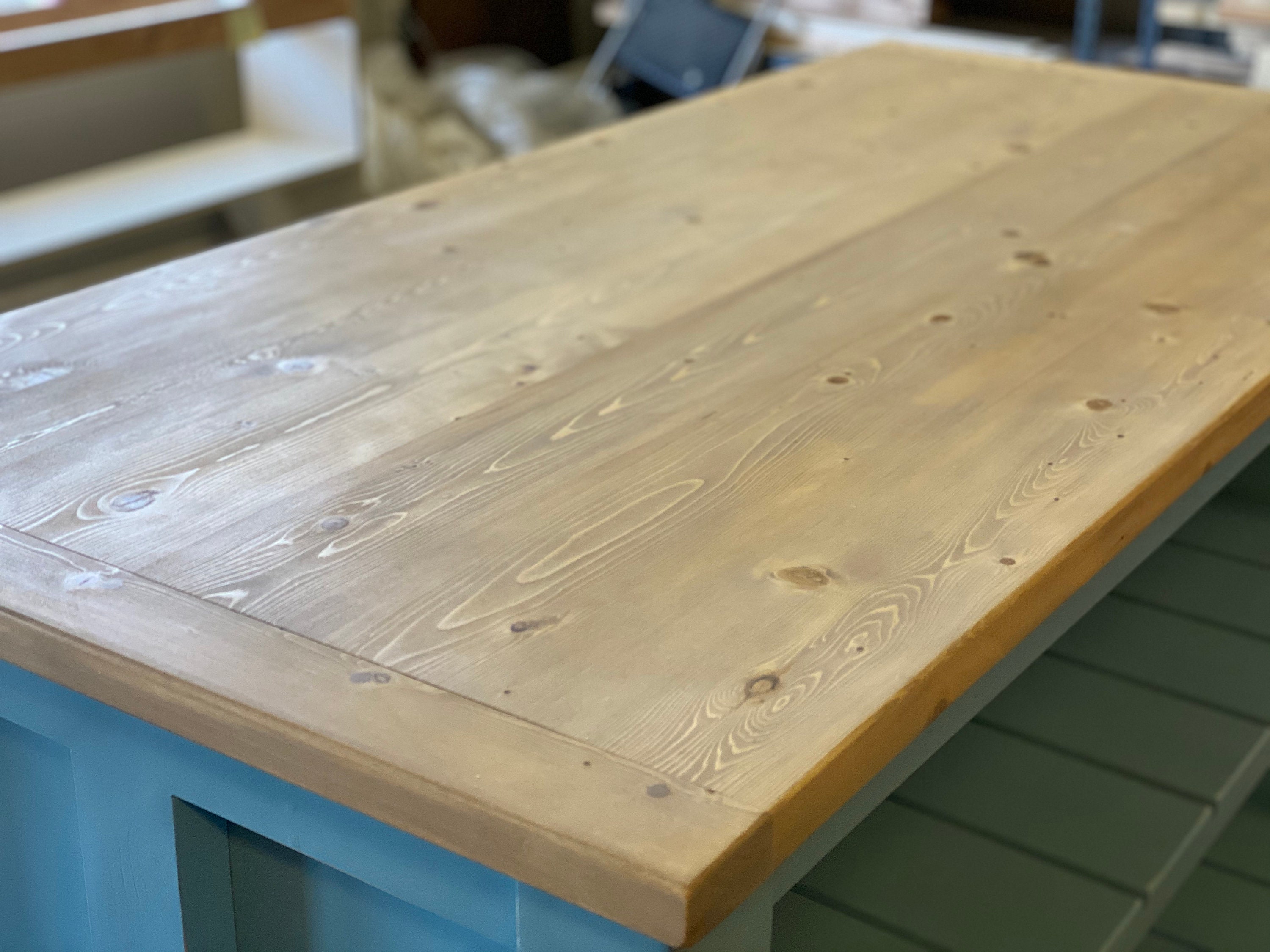 Isla de la cocina rústica mesa de cocina mesa muebles | Etsy