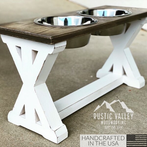 Rustic Dog Feeder Etsy