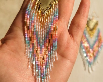 Sunkissed Unicorn: Colorful Seed Bead Earrings | Spring Inspired | 4.5 in. long | Pop of Color | Spring Fashion | Multicolor