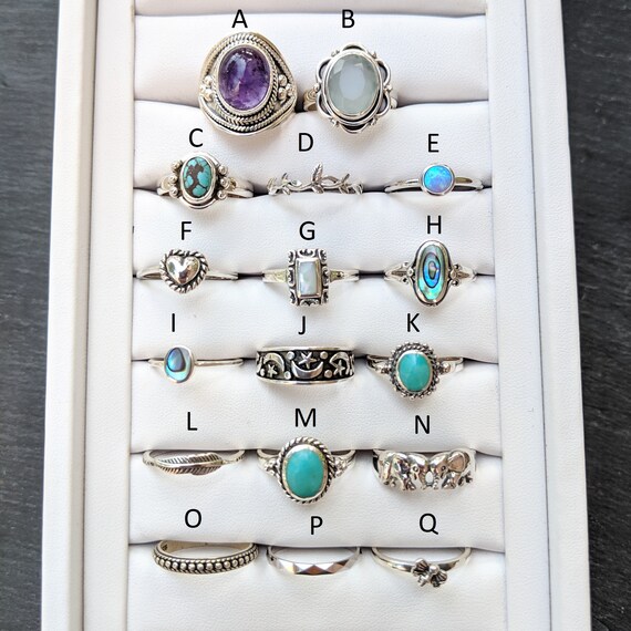Turquoise stone ring bohemian ring boho silver ring gift for daughter nickle free gift for best friend filigree ring